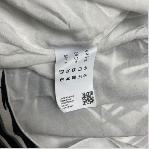 HUGO BOSS Veillana Silk Printed Handkerchief Hem Midi Skirt Size 8 - Picture 8 of 10